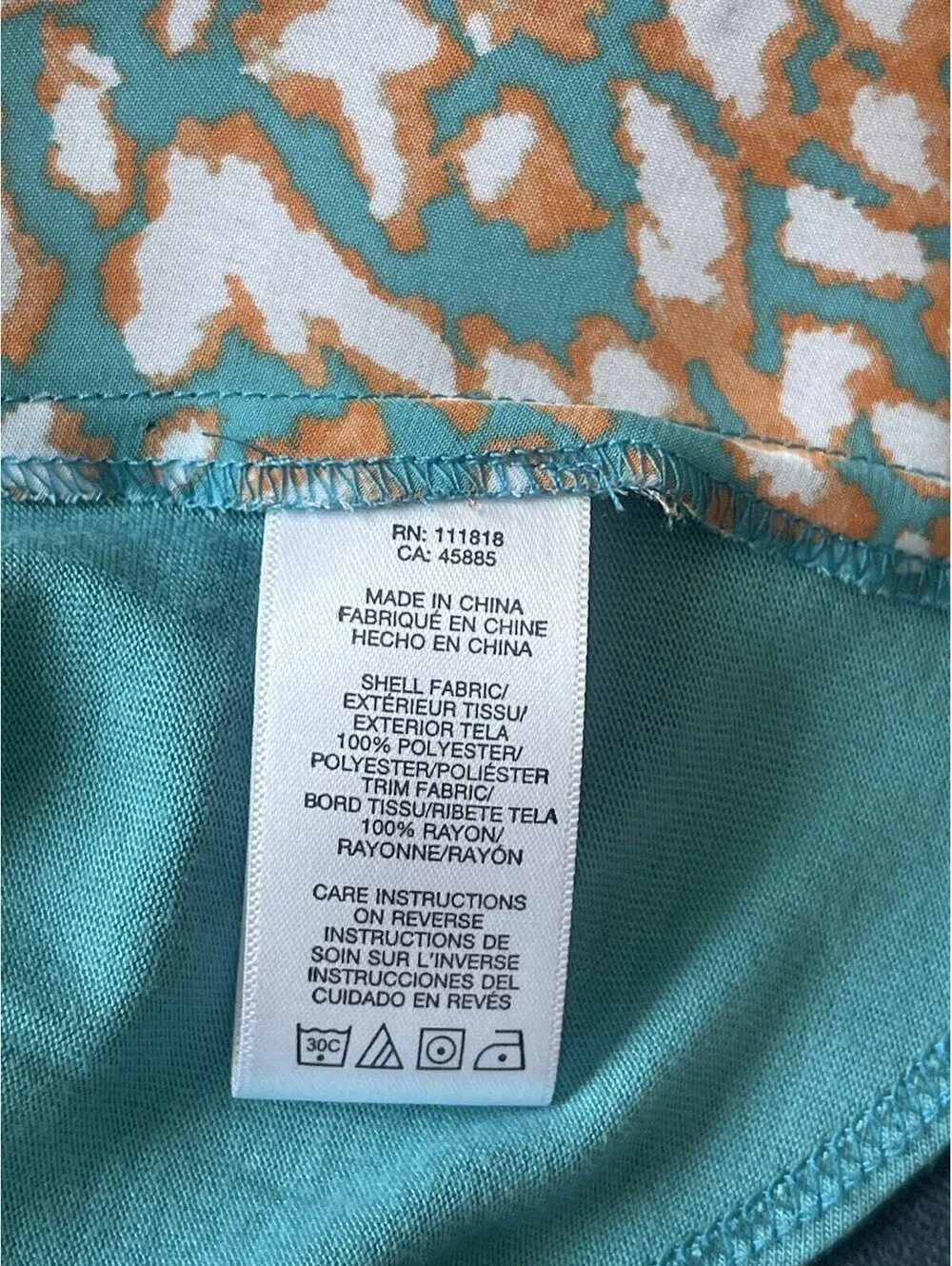 MICHAEL KORS Sleeveless Top Tunic L Teal Orange Satin Drape Cowl Pullover NEW
